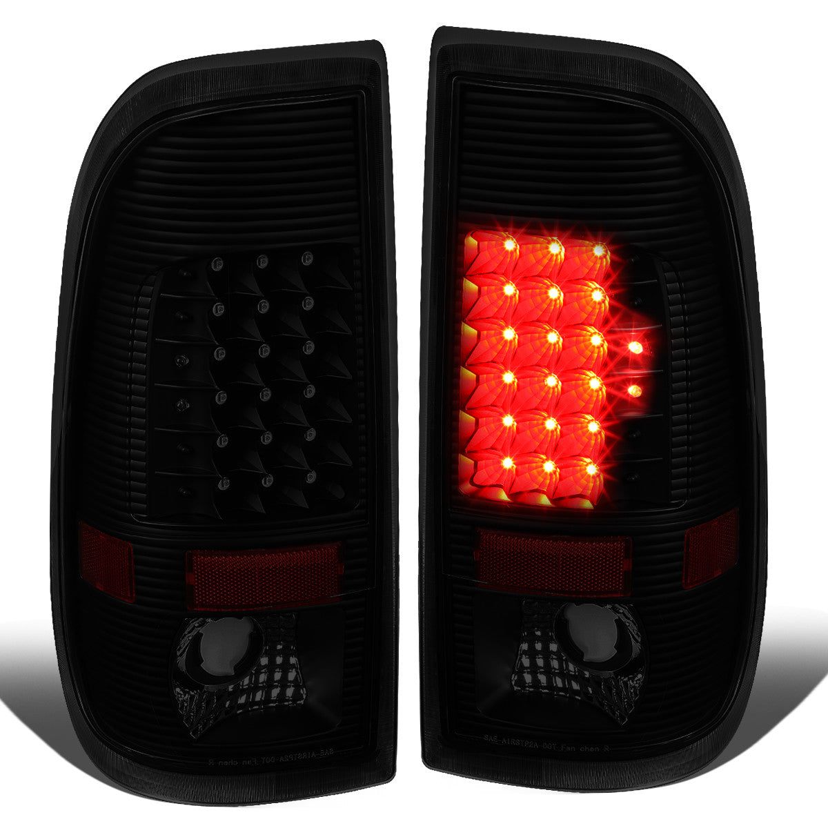 Nuvision Lighting, 97-07 Ford F250 F350 F450 F550 Super Duty LED Rear Brake Tail Lights - Tinted