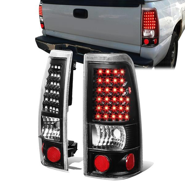 Nuvision Lighting, 99-03 Chevy Silverado GMC Sierra 1500 2500 3500 LED Tail Lights - Black