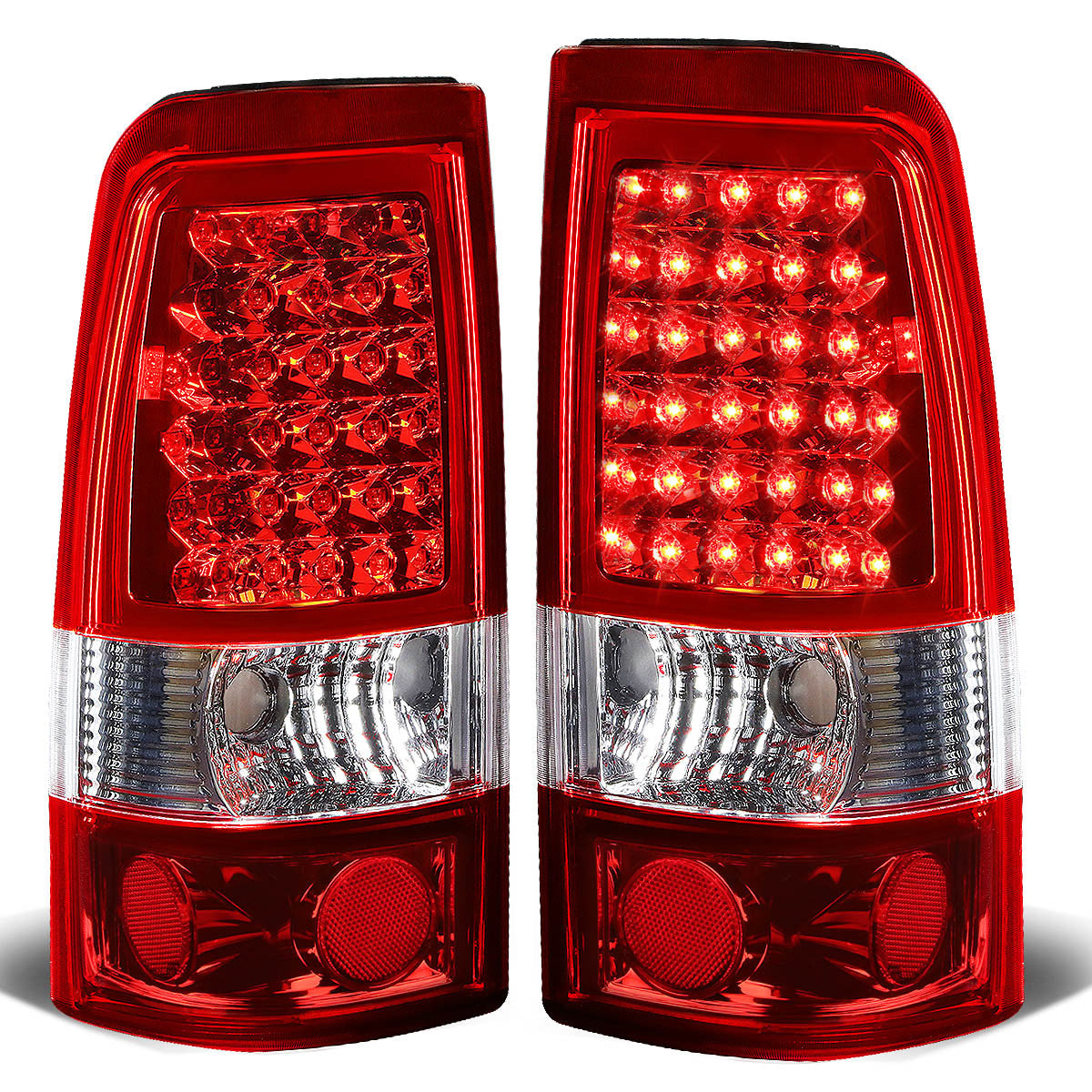 Nuvision Lighting, 99-03 Chevy Silverado GMC Sierra 1500 2500 3500 LED Tail Lights - Red