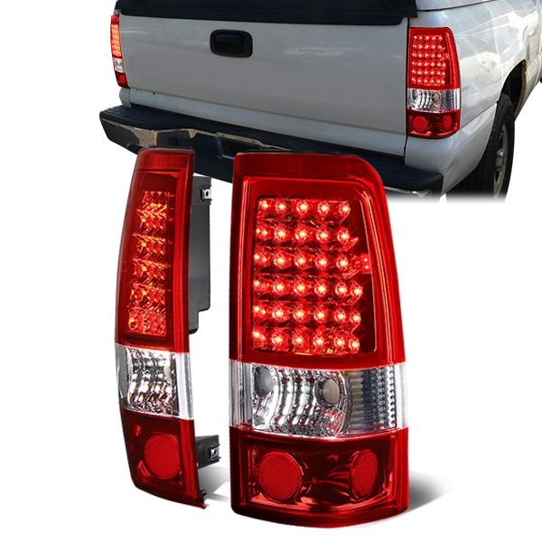 Nuvision Lighting, 99-03 Chevy Silverado GMC Sierra 1500 2500 3500 LED Tail Lights - Red