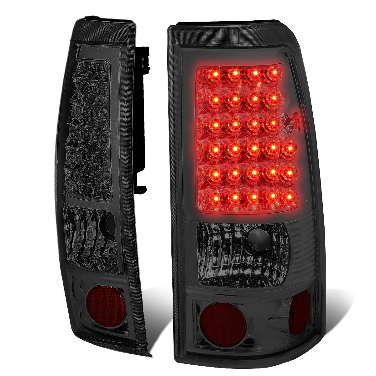 Nuvision Lighting, 99-03 Chevy Silverado GMC Sierra 1500 2500 3500 LED Tail Lights - Smoked