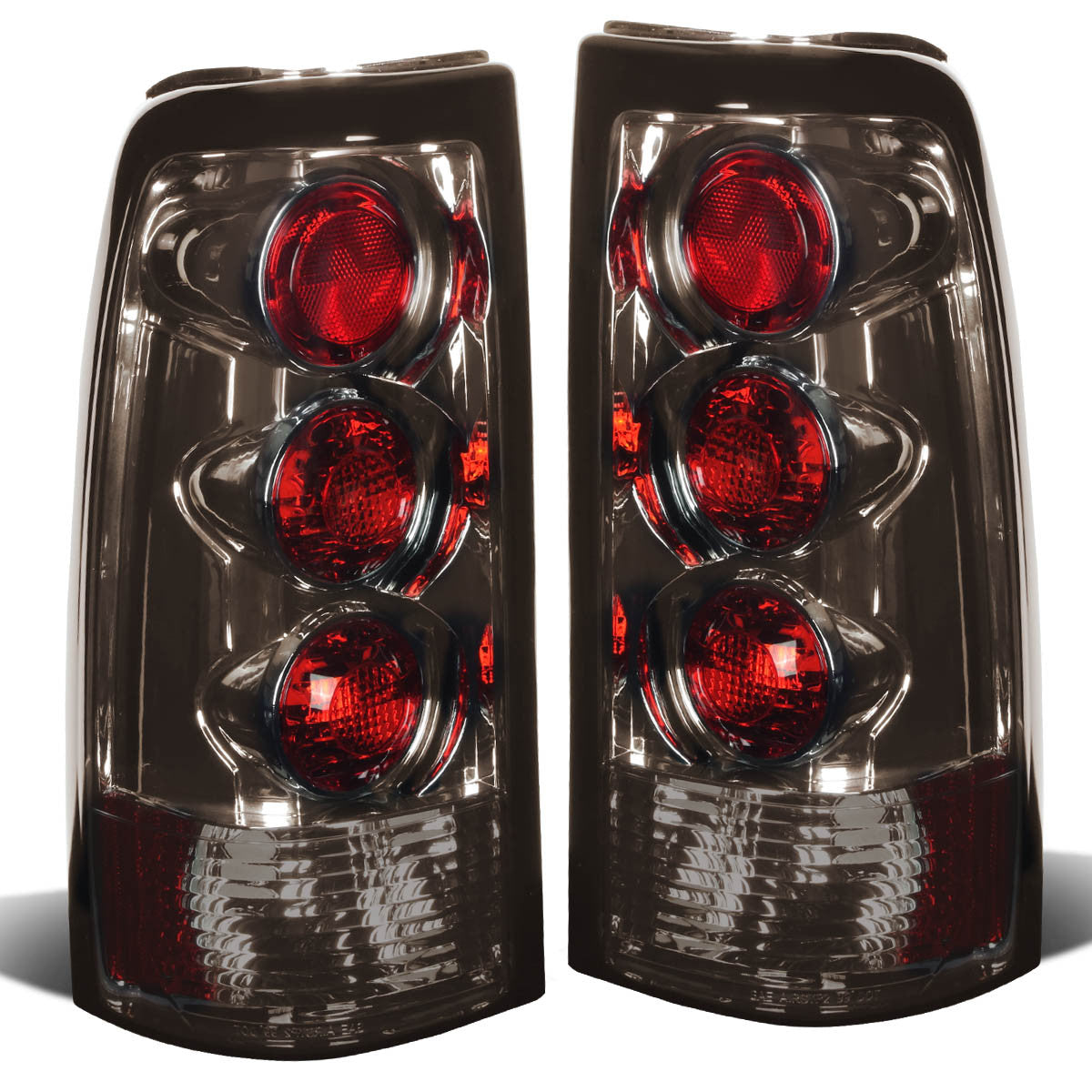 Nuvision Lighting, 99-03 GMC Sierra Chevy Silverado 1500 2500 3500 Tail Lights - Altezza Style - Smoked Housing