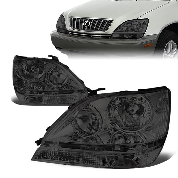 DNA Motoring, 99-03 Lexus RX300 Headlights - Smoked Housing