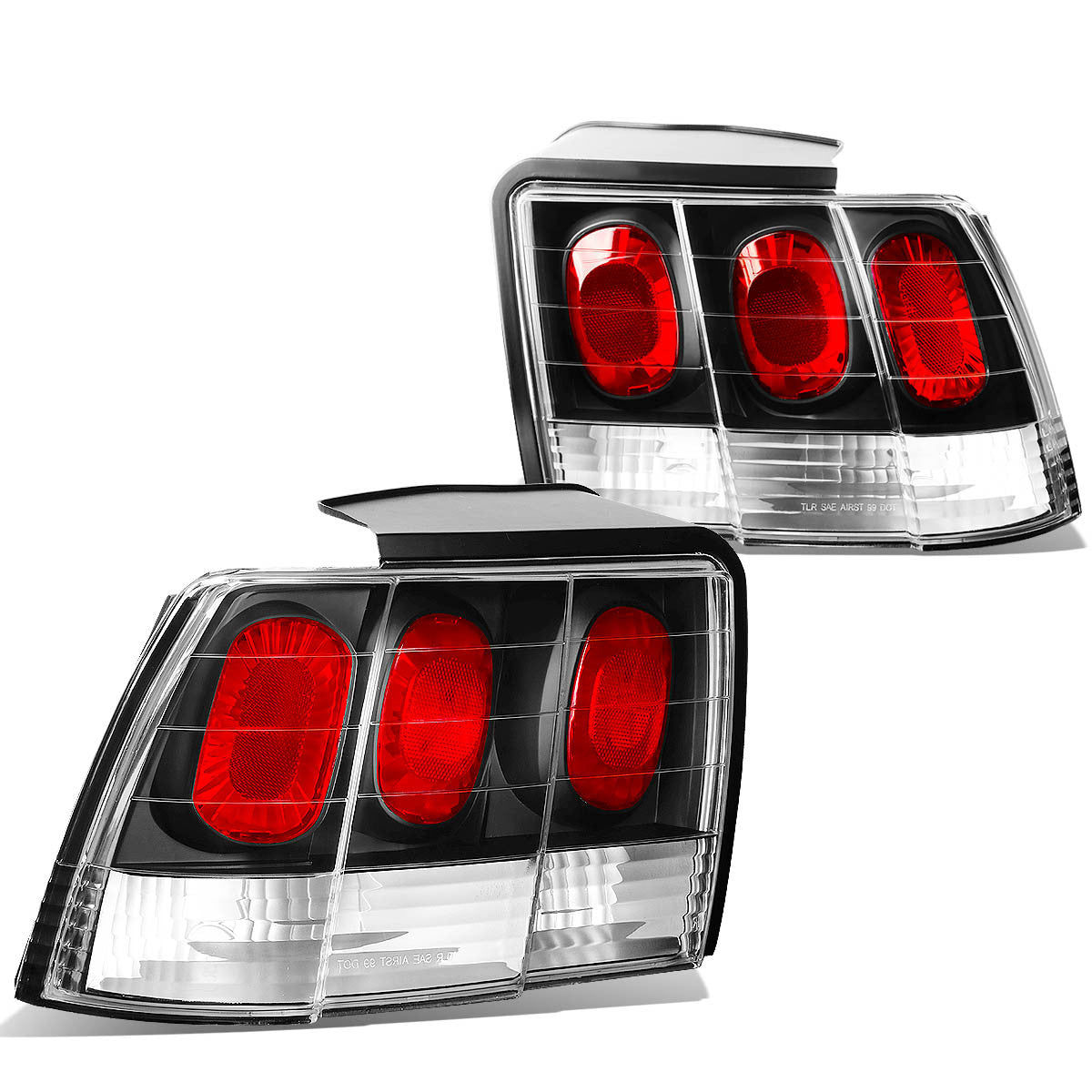 Nuvision Lighting, 99-04 Ford Mustang Rear Brake Tail Lights - Altezza Style - Black Housing