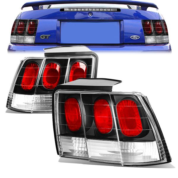 Nuvision Lighting, 99-04 Ford Mustang Rear Brake Tail Lights - Altezza Style - Black Housing