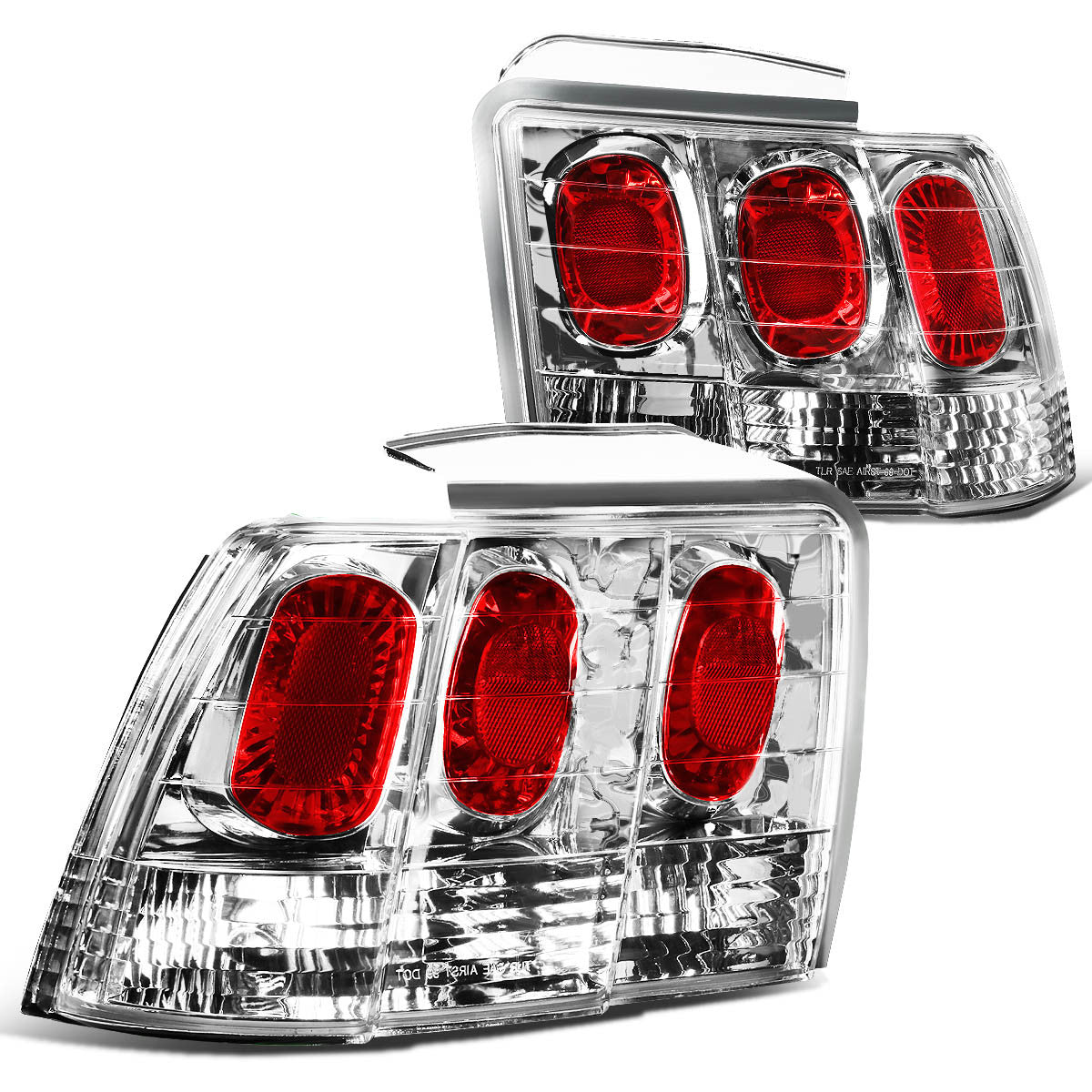 Nuvision Lighting, 99-04 Ford Mustang Rear Brake Tail Lights - Altezza Style - Chrome Housing