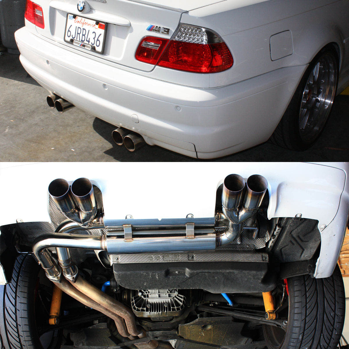 J2 Engineering, 99-06 BMW E46 M3 Catback Exhaust System w/2.75 in. OD Muffler Tip - Stainless Steel