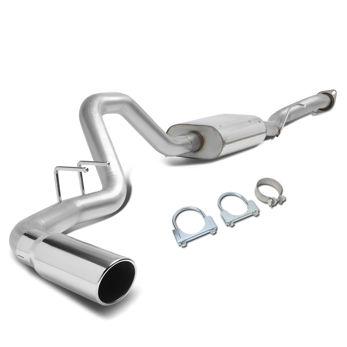 J2 Engineering, 99-07 Chevy Silverado GMC Sierra 1500 4.3L 4.8L 5.3L Catback Exhaust w/4 in. OD Muffler Tip