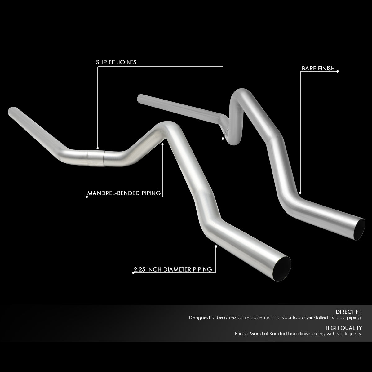 J2 Engineering, 99-07 Chevy Silverado GMC Sierra 4.3L 4.8L 5.3L 2.5 in. OD Muffler-Back Exhaust Tail Pipe