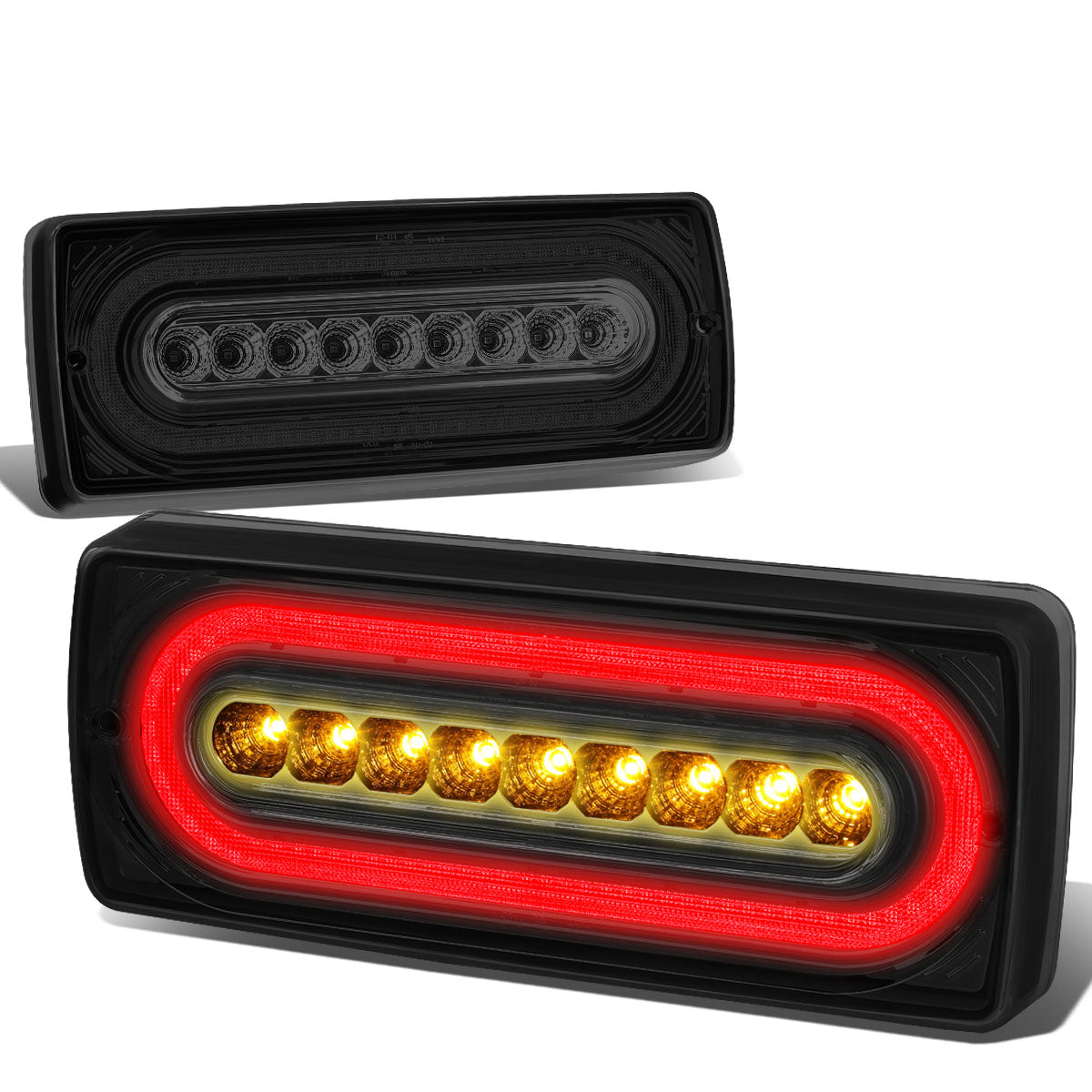 Nuvision Lighting, 99-17 Mercedes-Benz G500 G550 G55/G63/GLA45 AMG LED Rear Brake Tail Lights - Red/Smoked