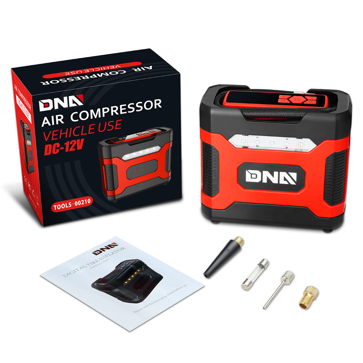 DNA Motoring, DC-12V 150 PSI Digital Air Compressor/Tire Inflator with LED [A Variety Of Color Options]