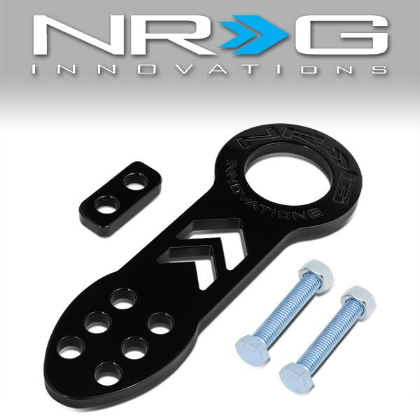 NRG Innovations, Front Bumper 2.25 in. Ring Tow Hook - Aluminum - TOW-100BK