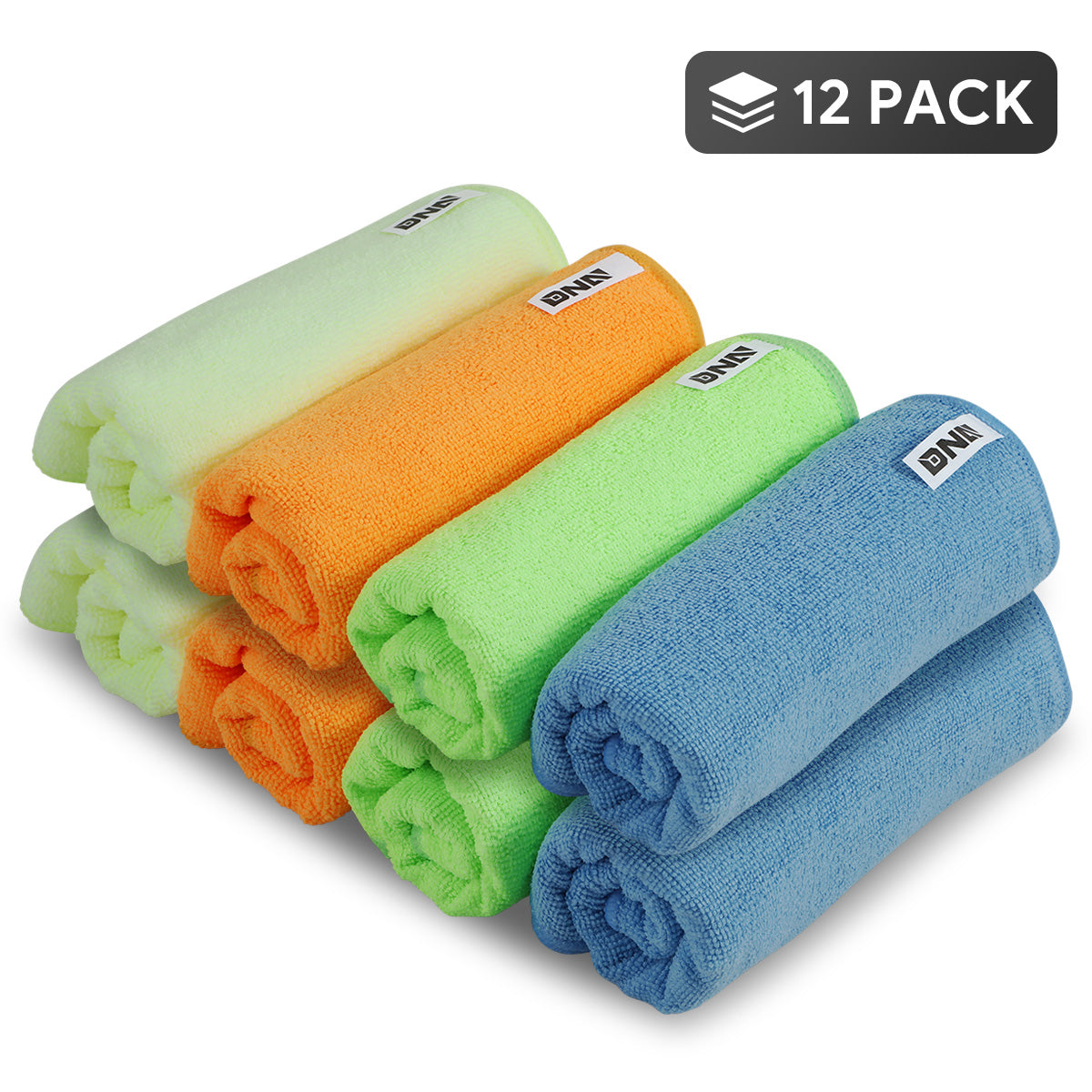 DNA Motoring, Microfiber Car Cleaning Cloth Towels Rag - 12 in. x 16 in. - [A Variety of Quantity Options]