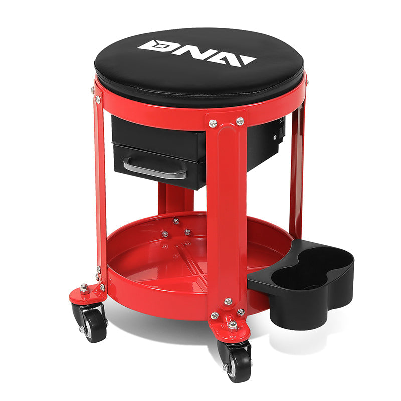 DNA Motoring, Roller Seat Creeper Storage Mechanic Stool - 16 in. X 16 in.