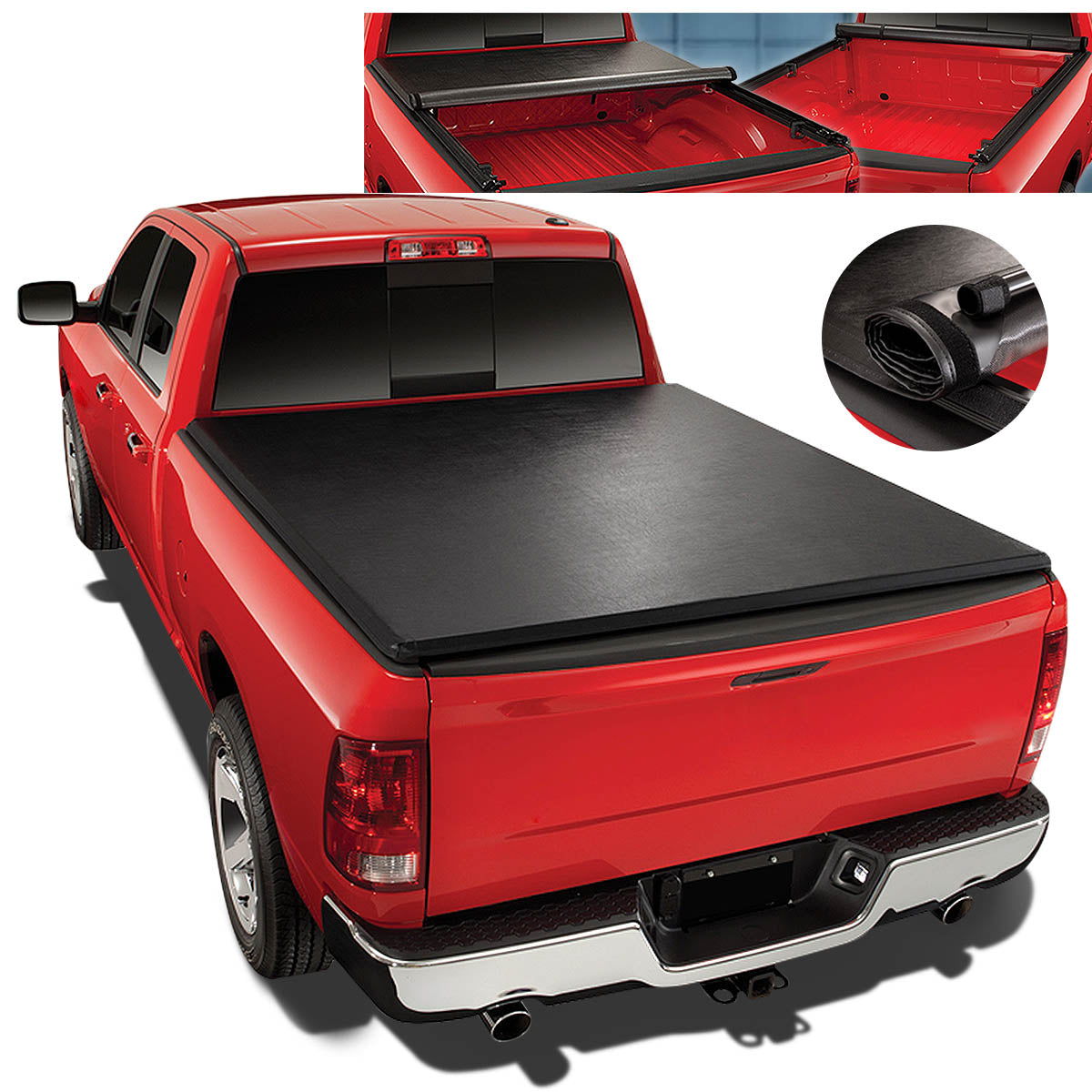 DNA Motoring, Soft Roll-up Tonneau Cover 94-02 Dodge Ram 1500/2500/3500 6.5 ft. Fleetside Bed