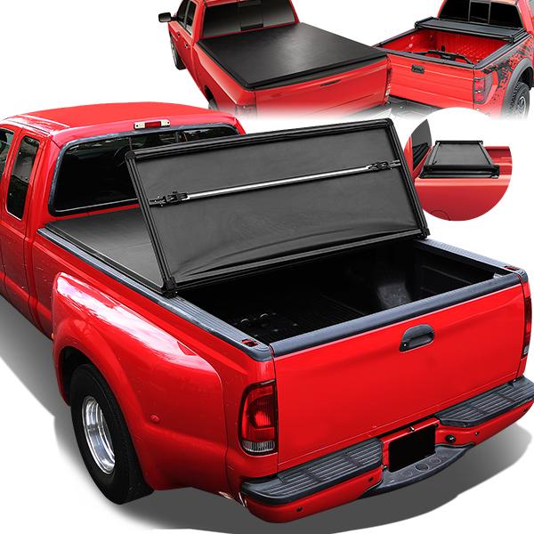 DNA Motoring, Soft Vinyl Tri-Fold Tonneau Cover 00-04 Dodge Dakota 5.25 ft. Fleetside Bed