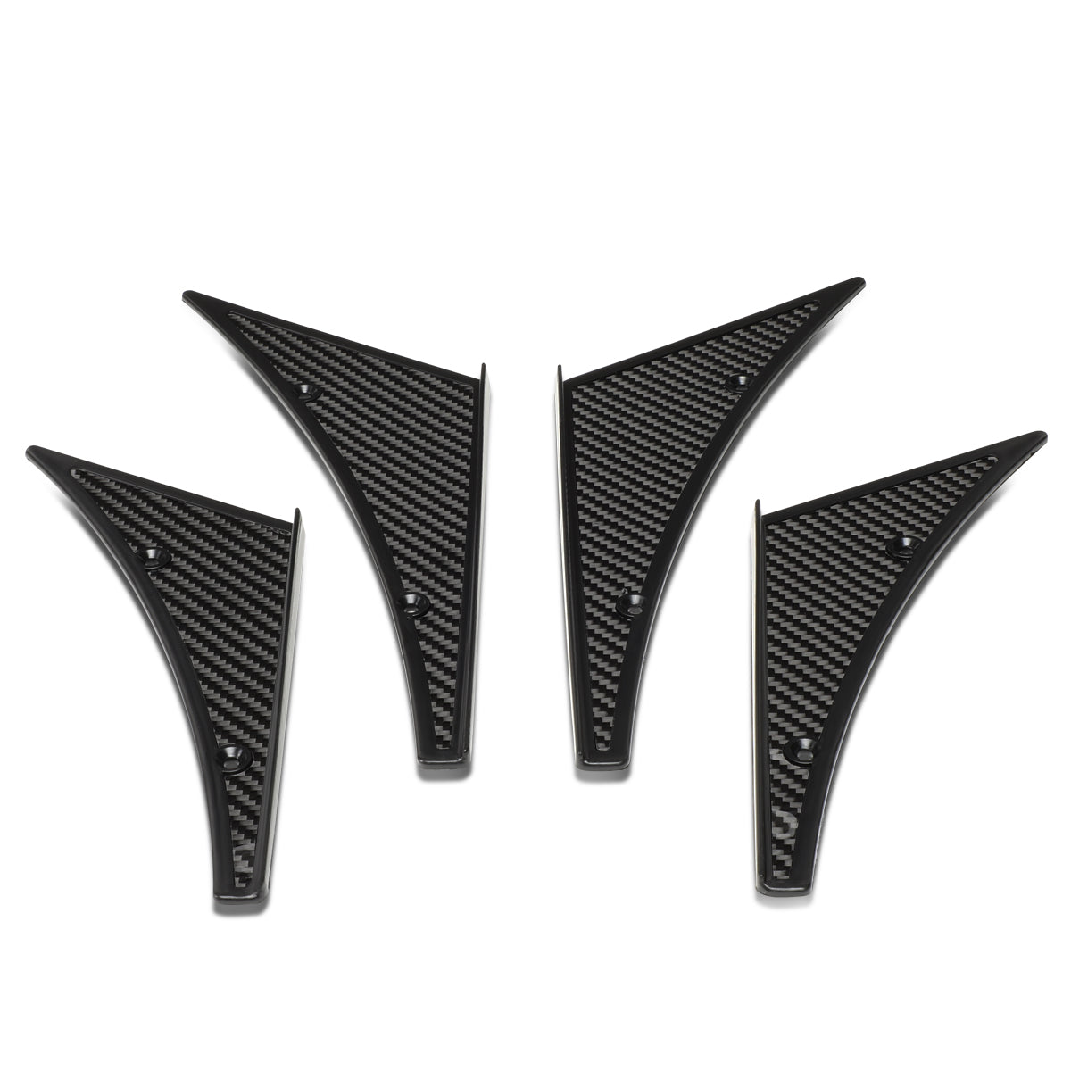 NRG Innovations, Universal Front Bumper Fin Canards - Carbon Fiber - CARB-C100